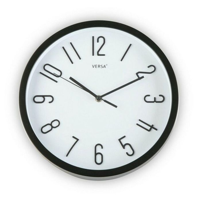 Reloj de Pared Versa Negro Plástico Fusion 4,6 x 30 x 30 cm (Ø 30 cm) Reloj de Pared Versa Negro Plástico Fusion 4,6 x 30 x 30 cm (Ø 30 cm)