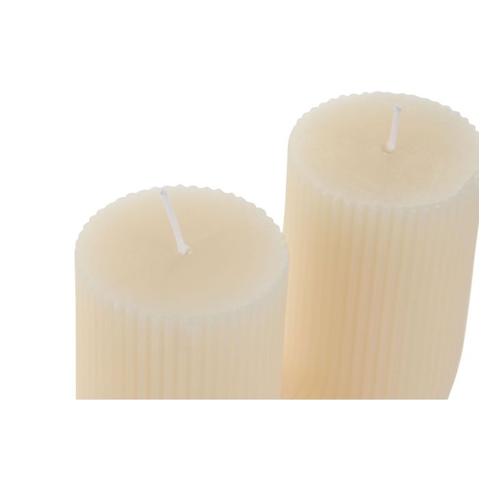 DKD Home Decor Vela Decorativa Scandi Crema, Cera 405 gr, 26h Duración, 5x11x12 cm (Pack 12 Unidades) 2