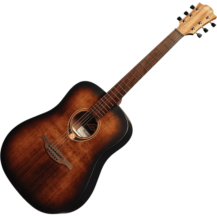 LAG Guitarra Acústica Folk Dreadnought Tramontane 70 - Tapa Maciza Abeto Engelmann, Cuerpo Sapelli, Acabado Satinado Burst, 6 Cuerdas 3