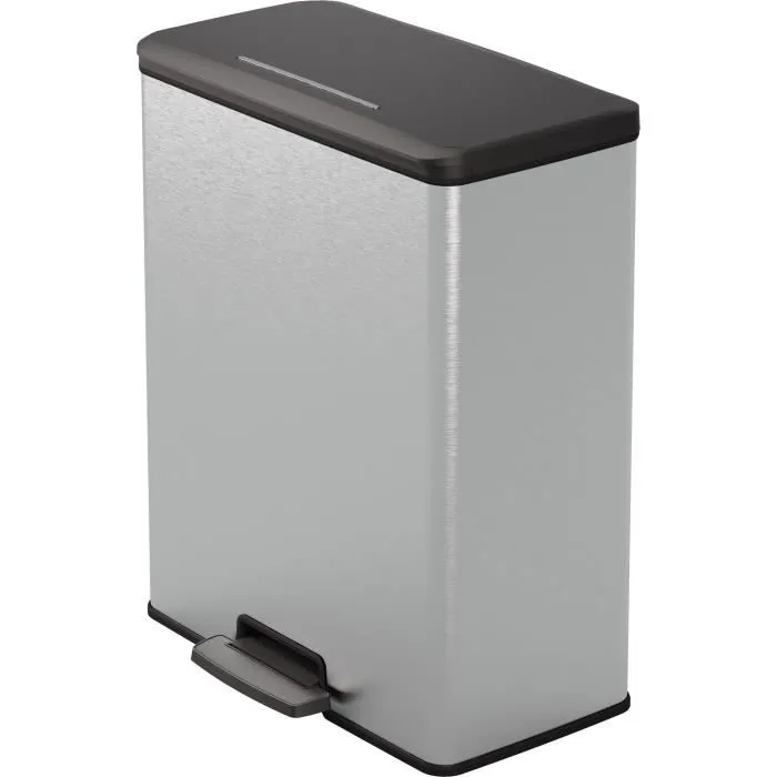 Curver Cubo de basura rectangular DECO BIN 65L Gris metalizado 49 x 29 x 61 cm CUR3253924839967 0 Curver Cubo de basura rectangular DECO BIN 65L Gris metalizado 49 x 29 x 61 cm CUR3253924839967 0