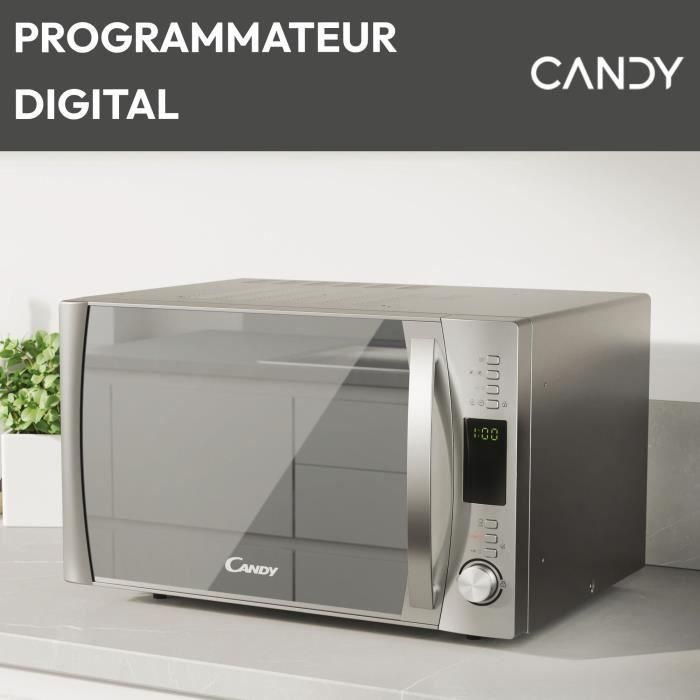 Candy CBWM30DS Microondas Grill 30L 900W Plato giratorio 31,5cm con Función Silencio y Express EcoCooking Puerta espejo 2