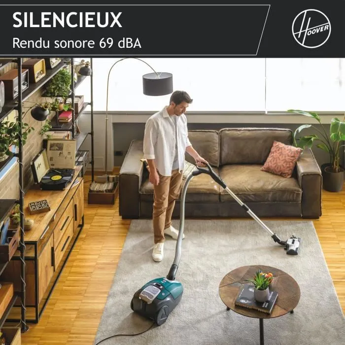 Hoover HE530ALG Aspiradora con Bolsa, 850W, 3.5L, 69dB, Filtro HEPA13, Especial Alergias y Pelos de Animales 2