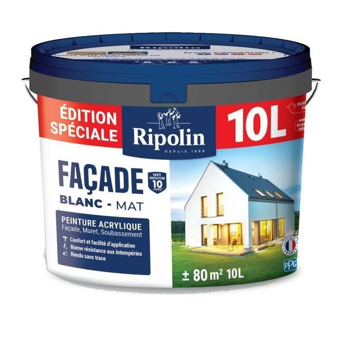 Ripolin RIP3174269079835 Pintura para Fachadas Blanco Mate 10 Litros Ripolin RIP3174269079835 Pintura para Fachadas Blanco Mate 10 Litros