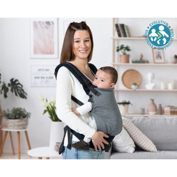 KioKids Portabebés Ergonómico Evolutivo Ajustable con Velcro para Bebés desde 0 Meses - Posición Fisiológica M Ranita - Negro 0 KioKids Portabebés Ergonómico Evolutivo Ajustable con Velcro para Bebés desde 0 Meses - Posición Fisiológica M Ranita - Negro 0