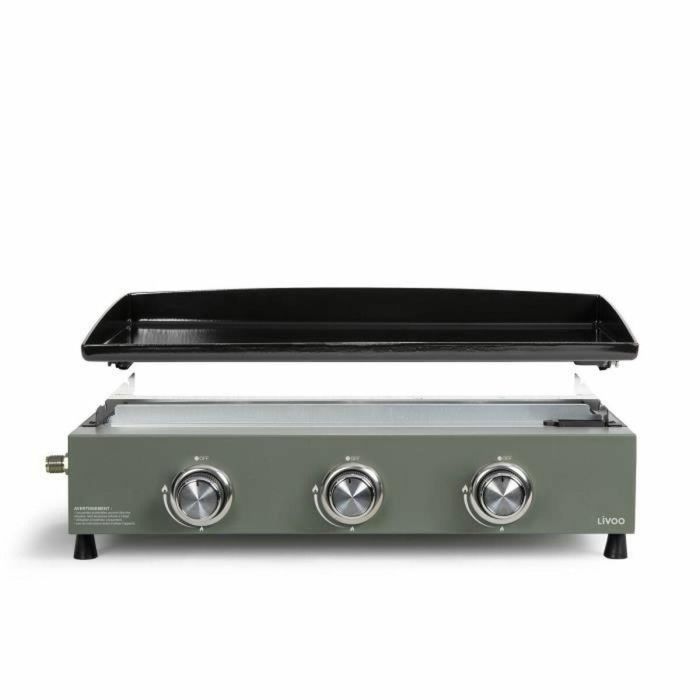 Plancha de gas - LIVOO - DOC324 - 3 quemadores - Verde / Negro 5 Plancha de gas - LIVOO - DOC324 - 3 quemadores - Verde / Negro 5