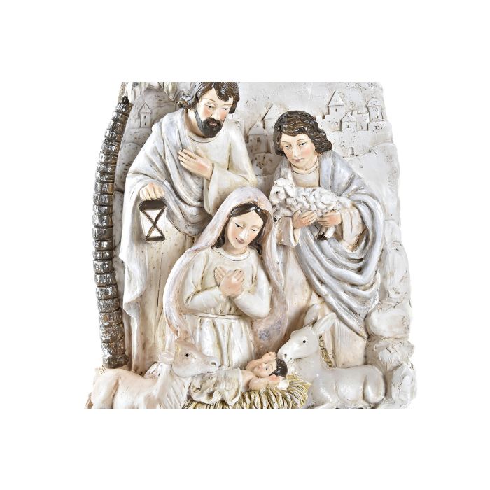 DKD Home Decor Nacimiento Navidad Tradicional Crema Dorado 9 x 25.5 x 18 cm (2 Unidades) Resina 2