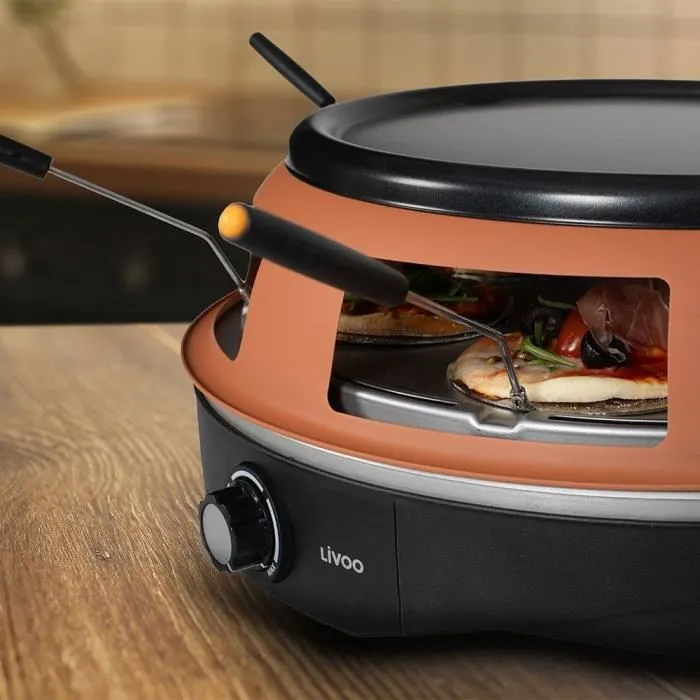 Livoo DOC304 Horno de Pizza 1200W para 6 personas Ø10 cm Antiadherente 5