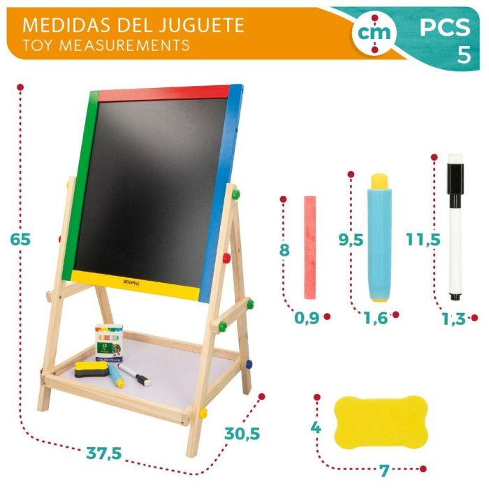 Pizarra 2 en 1 Woomax 5 Piezas 37,5 x 65 x 30,5 cm 4 Unidades 2