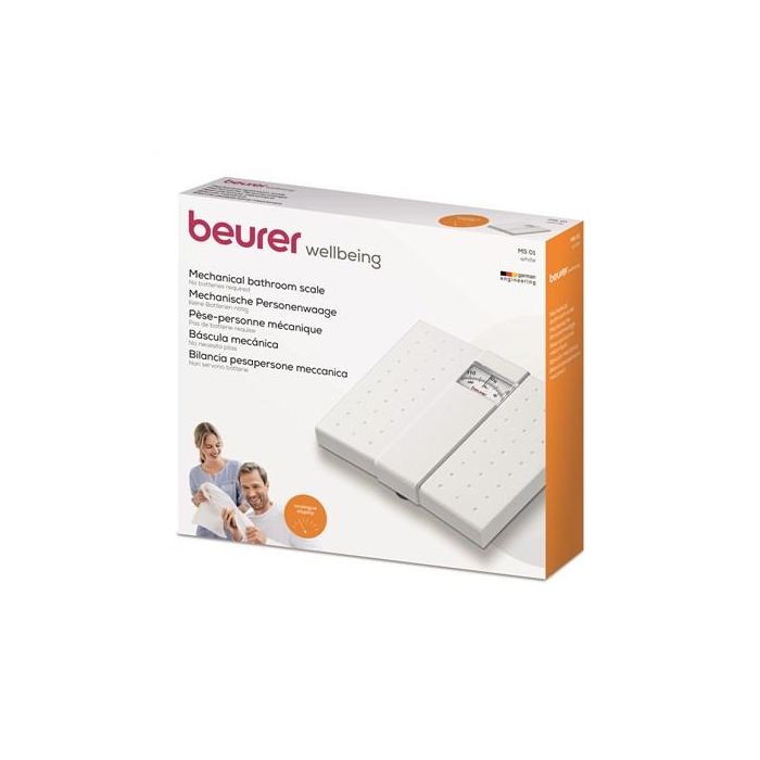 Beurer MS-01 Báscula Mecánica Analógica Blanca Fácilmente Legible con Superficie Antideslizante Diseño Retro 2