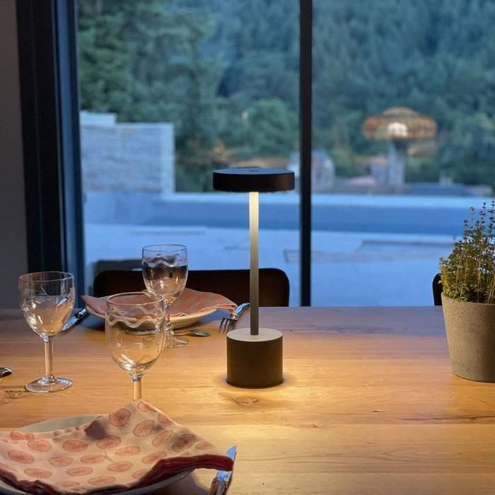Lámpara de mesa inalámbrica - LUMISKY - ROBY - H30 cm - Aluminium Touch - Gris oscuro - LED 1 Lámpara de mesa inalámbrica - LUMISKY - ROBY - H30 cm - Aluminium Touch - Gris oscuro - LED 1