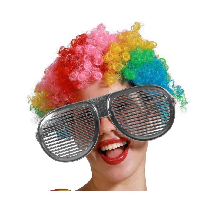 Gafas Plateado Carnaval Con Rejilla Mujer Adulto Para Fiestas y Disfraces