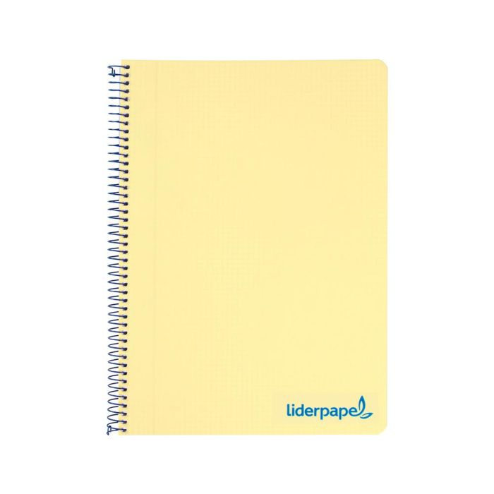 Cuaderno Espiral Liderpapel A5 Micro Wonder Tapa Plastico 120H 90 gr Cuadro 5 mm 5 Bandas 6 Taladros Color Amarillo 1