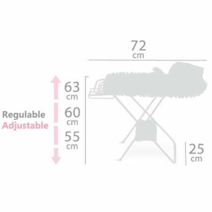 Planchador plegable funny color rosa. 63x72x25 cm. altura regulable. 4 Planchador plegable funny color rosa. 63x72x25 cm. altura regulable. 4