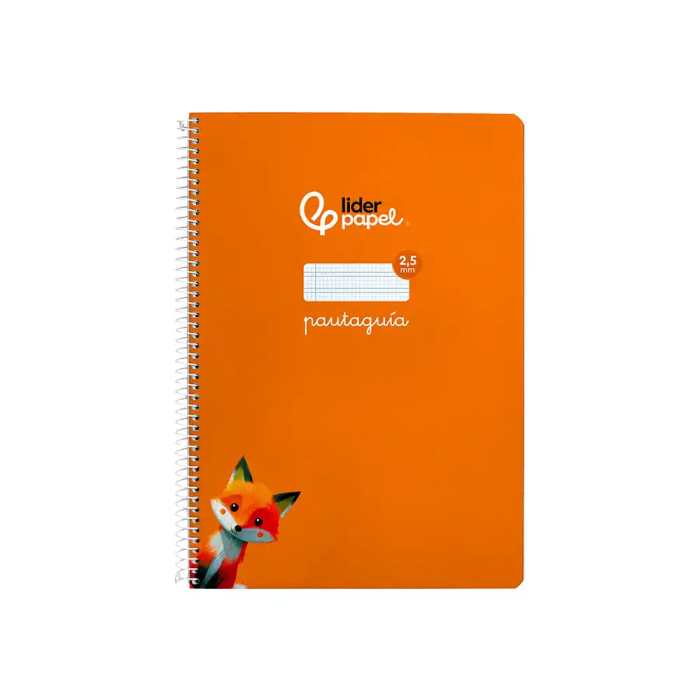 Liderpapel Cuaderno espiral A4 Pautaguía tapa blanda 80 hojas 75gr cuadro pautado 2,5mm color naranja 1
