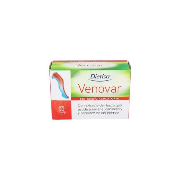 Dietkum Venovar Circulación Piernas Cansadas con Rusco y Vitamina C, 60 Cápsulas