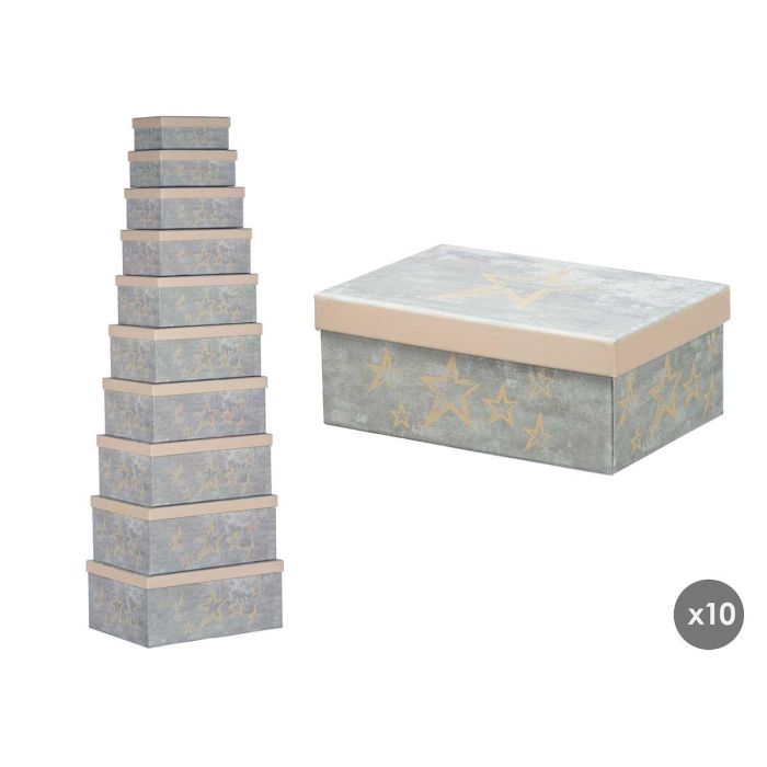 Set 10 Cajas Estrellas Crema Pincello 37.5x17x29 cm - Cartón Blanco/Crema (2 Unidades) Set 10 Cajas Estrellas Crema Pincello 37.5x17x29 cm - Cartón Blanco/Crema (2 Unidades)