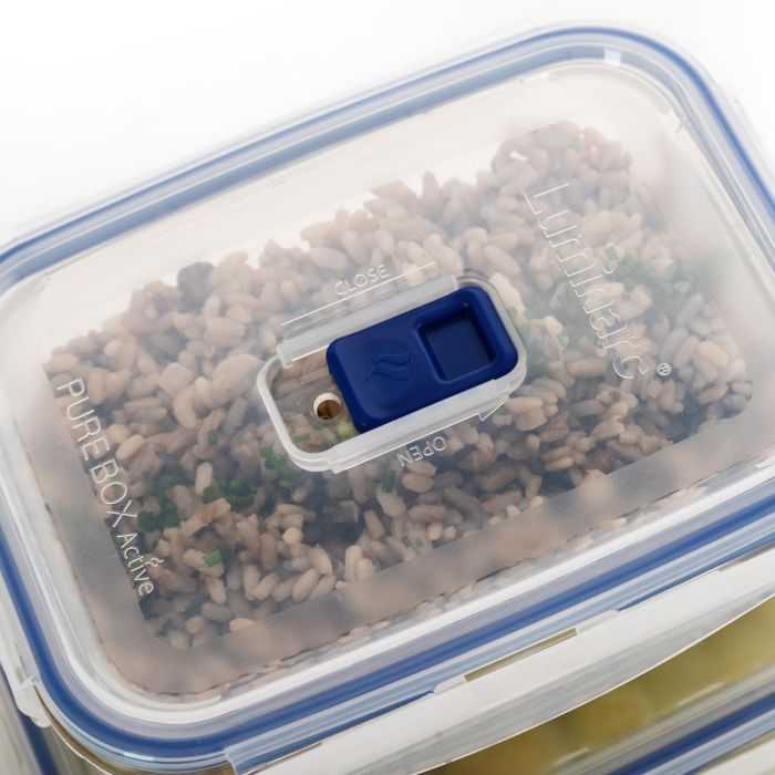 Set 5 Herméticos Vidrio con Tapa Pure Box Active Luminarc 76 cL - 82 cL - 92 cL - 2*122 cL 3