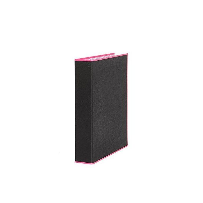Pardo Carpeta Anillas 2x25 mm A4 Forrado Negro Soft Con Borde Neon Rosa Pardo Carpeta Anillas 2x25 mm A4 Forrado Negro Soft Con Borde Neon Rosa