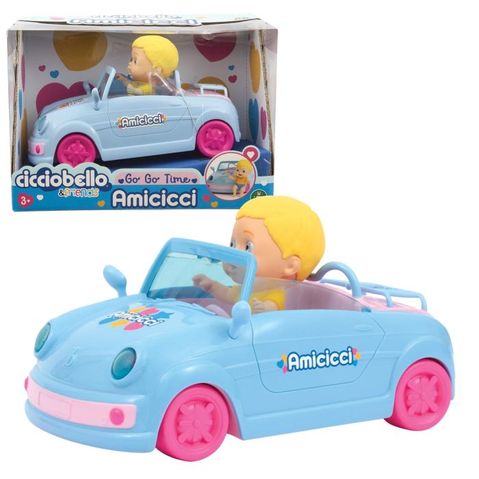 Famosa Amicicci Car CC020000 Muñeco Bebé Flexible con Coche Azul, Movimientos y Expresiones Faciales, +3 Años 0 Famosa Amicicci Car CC020000 Muñeco Bebé Flexible con Coche Azul, Movimientos y Expresiones Faciales, +3 Años 0