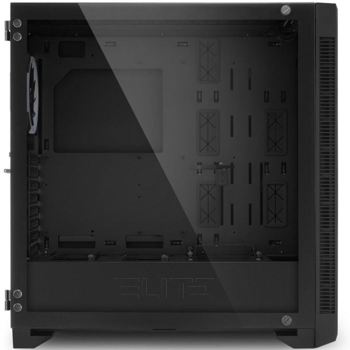 Sharkoon CA200M ELITE SHARK Torre E-ATX Midi RGB Gaming con Soporte GPU Vertical, Refrigeración Líquida y Componentes Alta Gama, Negro 2