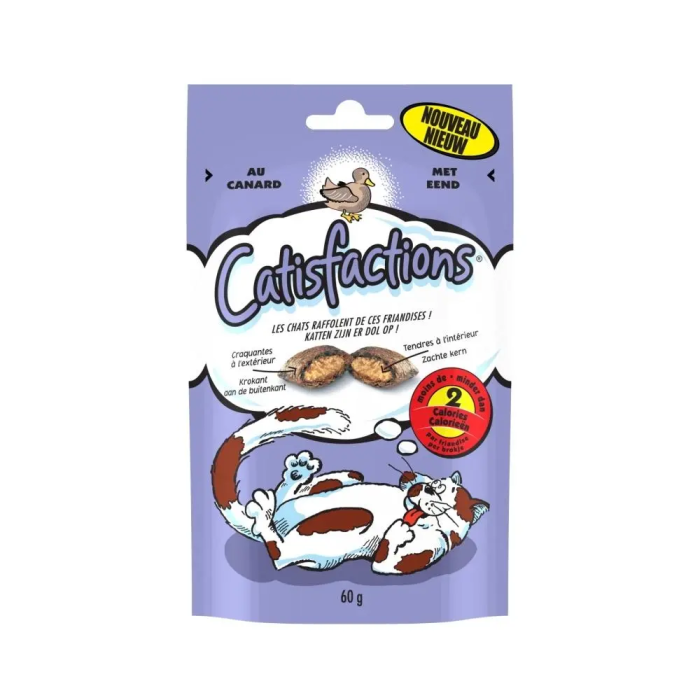 Catisfaction Bocaditos Crujientes para Gatos Mixto Pollo Pato Caja 6x60 gr