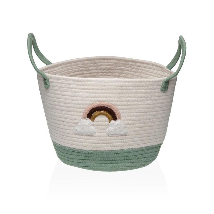 Cesta Versa Blanco Verde Polipropileno Fibra Arcoíris
