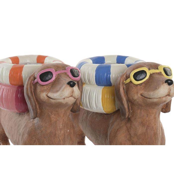 DKD Home Decor Macetero Mediterraneo Naranja Azul Magnesia 52 x 20.5 x 28.5 cm (2 Unidades)