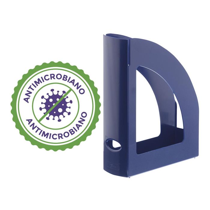 Revistero Archivo 2000 Antimicrobiano Sanitized Poliestireno Lomo 80 mm Azul 250x80x320 mm 3