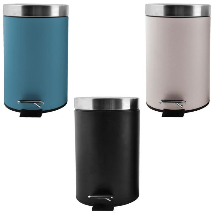 Day Cubo 3 L Surtido Day, Colores Surtidos: Azul Tapiz, Gris Claro, Negro, con Cubo Interno Extraíble y Pedal de Acero Inoxidable 2