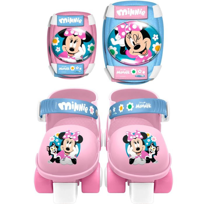 Conjunto de patines y protecciones - MINNIE - MN432035 - Con coderas y rodilleras - Rosa 2