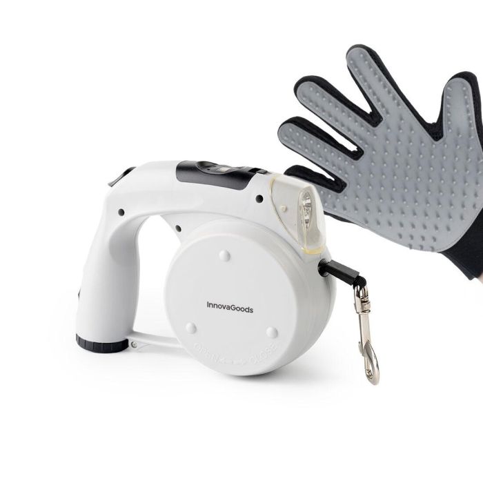 Pack Guante para Cepillar y Masajear Mascotas y Correa Retráctil para Perros 6 en 1 InnovaGoods 0 Pack Guante para Cepillar y Masajear Mascotas y Correa Retráctil para Perros 6 en 1 InnovaGoods 0