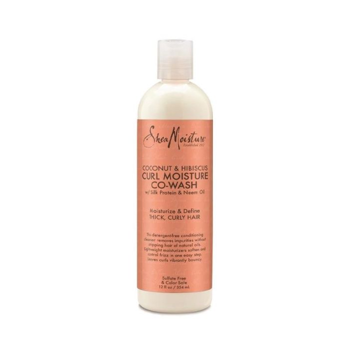 Shea Moisture Coconut & Hibiscus Curl Moisture Co-Wash para Rizos, Elimina Impurezas, Protege el Sebo Natural 354-384ml
