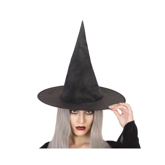 Sombrero de bruja negro de punta alta liso para Halloween, ideal para disfraces y fotos temáticas