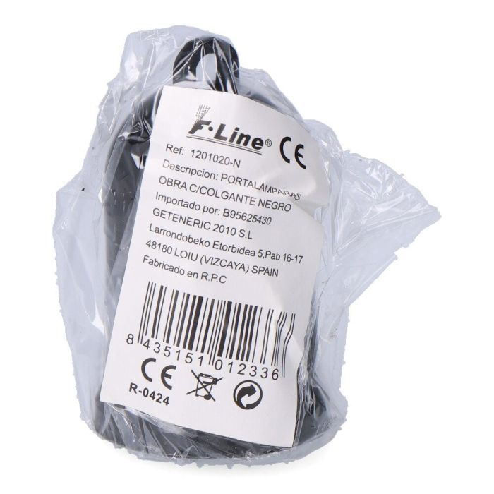 Portalámparas obra con colgante e27, 4 a 250 v, negro, ø35 x 60 mm (retractilado) 1 Portalámparas obra con colgante e27, 4 a 250 v, negro, ø35 x 60 mm (retractilado) 1