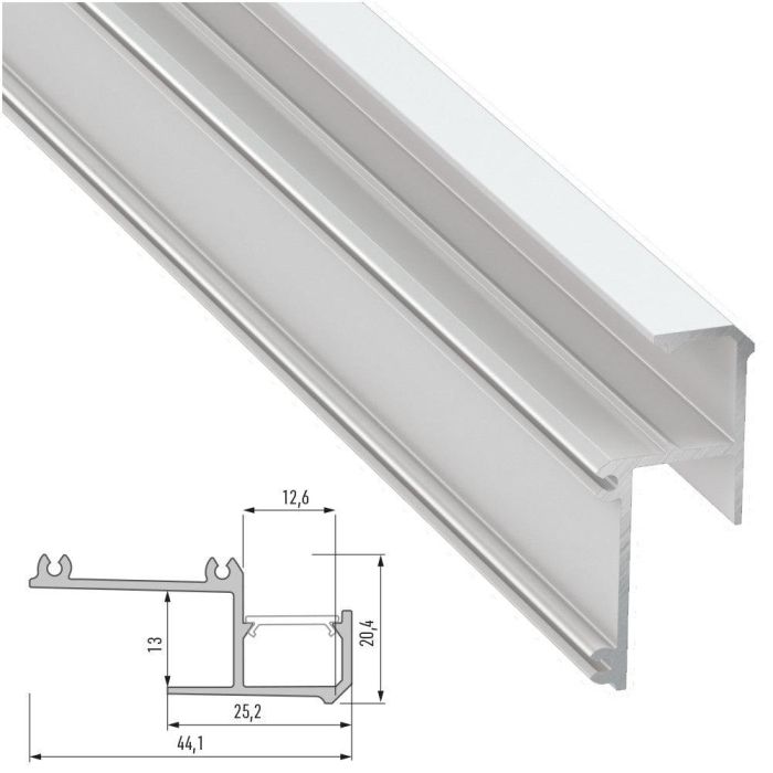 Profile Aluminium IPA12 Perfil de Aluminio 2,02M