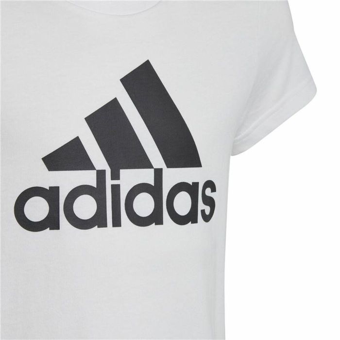 Camiseta de Manga Corta Infantil Adidas Essentials Blanco 3