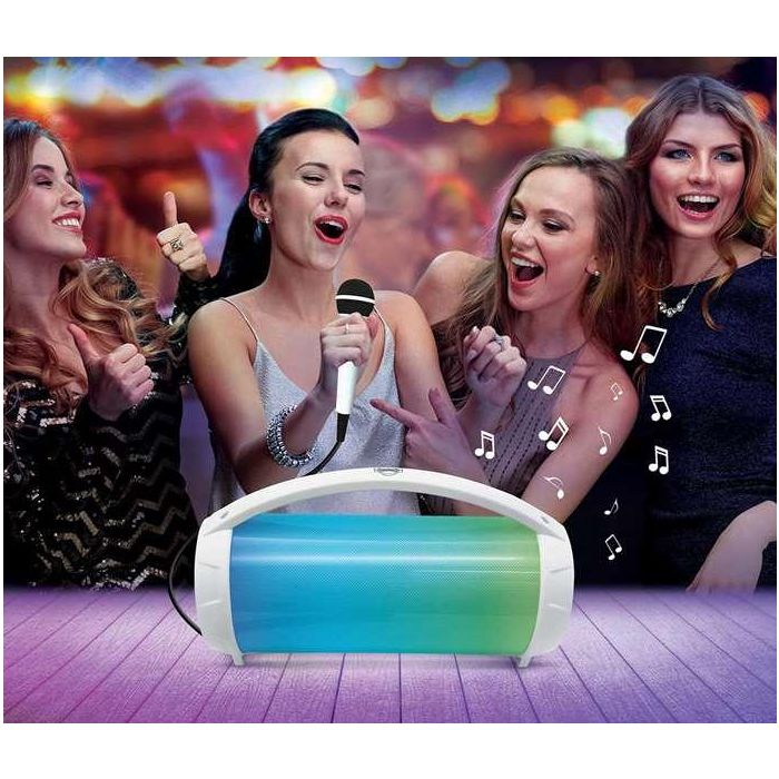 Altavoz inalámbrico con efectos luminosos y doble disco. microfono con cable extraíble. 30x16x17cm 6 Altavoz inalámbrico con efectos luminosos y doble disco. microfono con cable extraíble. 30x16x17cm 6