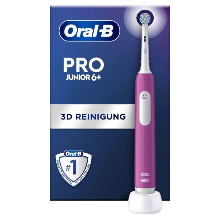 Oral-B P JR 6 P BK Cepillo Dental Eléctrico Pro Junior 6+ con Control de Presión, Temporizador, 3 Modos y Batería Recargable Púrpura