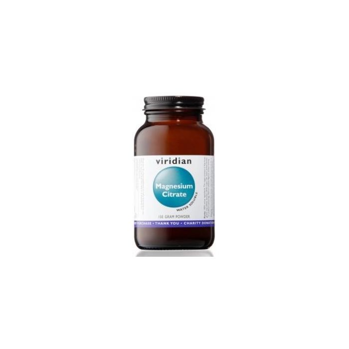 Viridian Citrato de Magnesio en Polvo 150g - Huesos y Músculos Saludables, Reduce el Cansancio, Apto Veganos