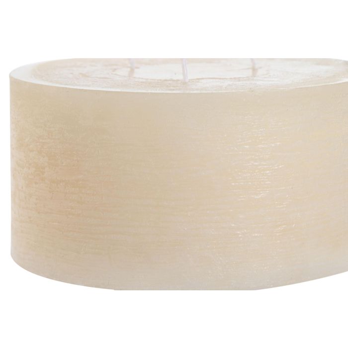 DKD Home Decor Vela Básicos Cera Crema Natural 1050g 70h, 3 Mechas, 15x15x7.5 cm (6 Unidades) 3