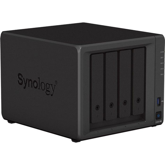 Synology DS923+ NAS DiskStation 4 Bahías 3.5"/2.5" 4GB DDR4 ECC RAM Ampliable AMD Ryzen R1600 Servidor de Almacenamiento en Red con 2x NVMe 6