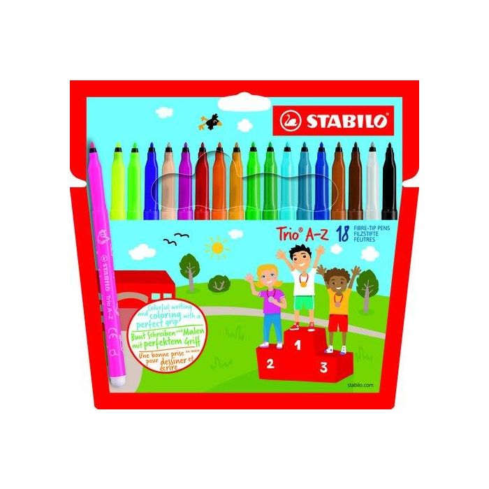 Rotulador Fibra Stabilo Trio A-Z 378 Estuche De 18