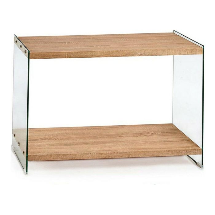Mesa de Recibidor con Doble Capa de Cristal y Madera Giftdecor 40x76x120 cm Mesa de Recibidor con Doble Capa de Cristal y Madera Giftdecor 40x76x120 cm