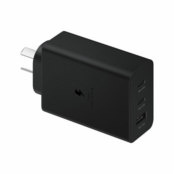 Samsung EP-T6530NBEGEU Cargador de Pared 65W Triple Puerto para Carga Rápida con 2x USB-C y 1x USB-A Negro 70