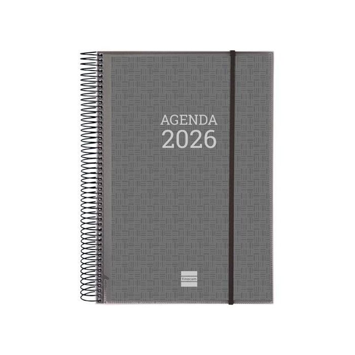 Finocam Agenda Espiral Personalizable E40-210x297mm 1 Día/Página Tapa PP 2026 - Ideal Negocios/Uso Personal