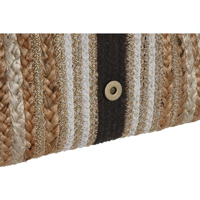 DKD Home Decor Bolso Mediterraneo Crema Marron 4 x 21 x 35 cm (4 Unidades) 3