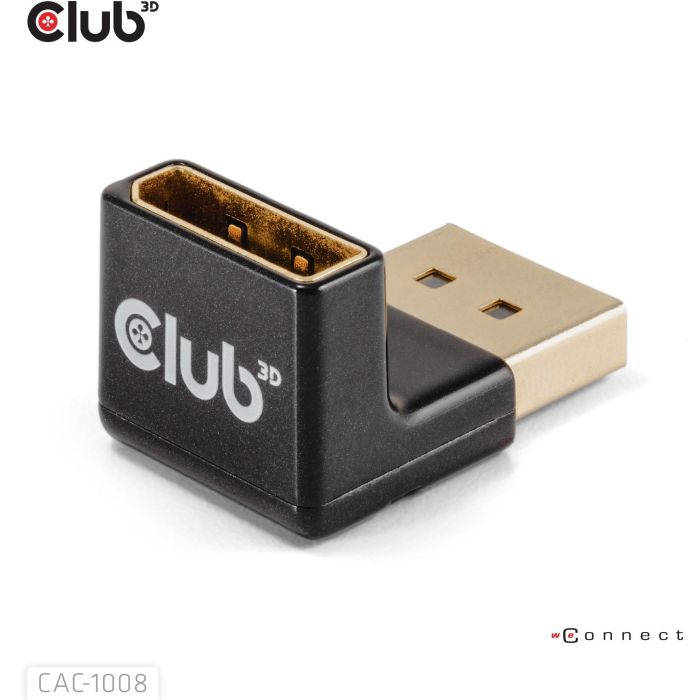 Club 3D Adapter DisplayPort 1.4 Macho a Hembra 90° Angulado 4K@120Hz 4