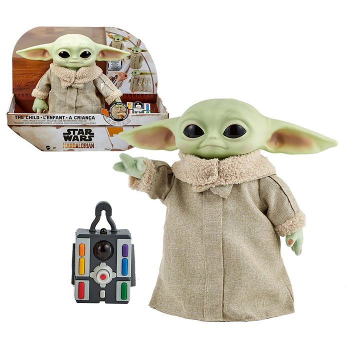 Mattel GWD87 Peluche Baby Yoda "El Niño" Star Wars The Mandalorian 28cm con Movimientos y Sonido