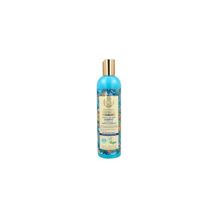 Natura Siberica Champú Espino Amarillo Orgánico Nutre y Repara Cabello Dañado con Efecto Laminador 400ml