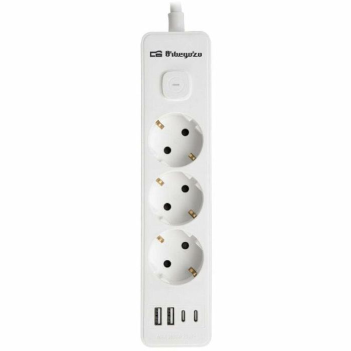 Orbegozo EN 3100 Regleta 7 en 1 con Interruptor, 3 Tomas de Corriente, 2 USB-A, 2 USB Tipo-C, Cable 1.4m, 3680W, Blanca Orbegozo EN 3100 Regleta 7 en 1 con Interruptor, 3 Tomas de Corriente, 2 USB-A, 2 USB Tipo-C, Cable 1.4m, 3680W, Blanca
